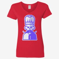 Ladies' Heavy Cotton™ V-Neck T-Shirt Thumbnail