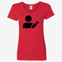 Ladies' Heavy Cotton™ V-Neck T-Shirt Thumbnail