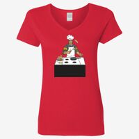 Ladies' Heavy Cotton™ V-Neck T-Shirt Thumbnail