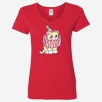 Ladies' Heavy Cotton™ V-Neck T-Shirt Thumbnail