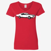 Ladies' Heavy Cotton™ V-Neck T-Shirt Thumbnail