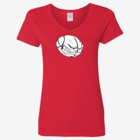 Ladies' Heavy Cotton™ V-Neck T-Shirt Thumbnail