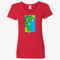 Ladies' Heavy Cotton™ V-Neck T-Shirt Thumbnail